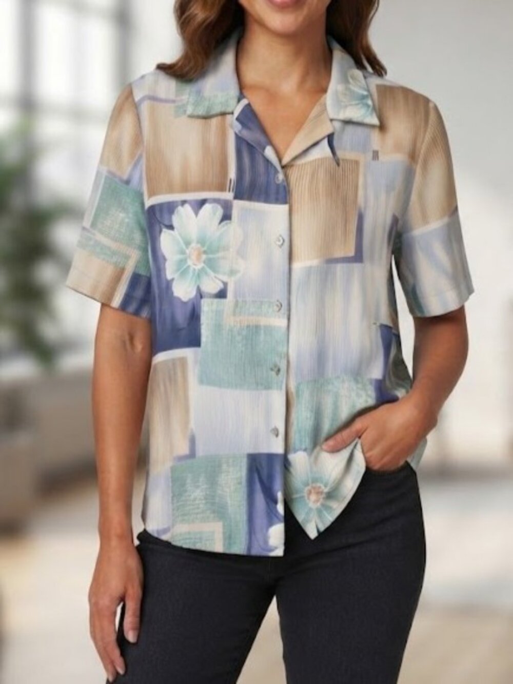 Alia Lightweight Patchwork Floral Top